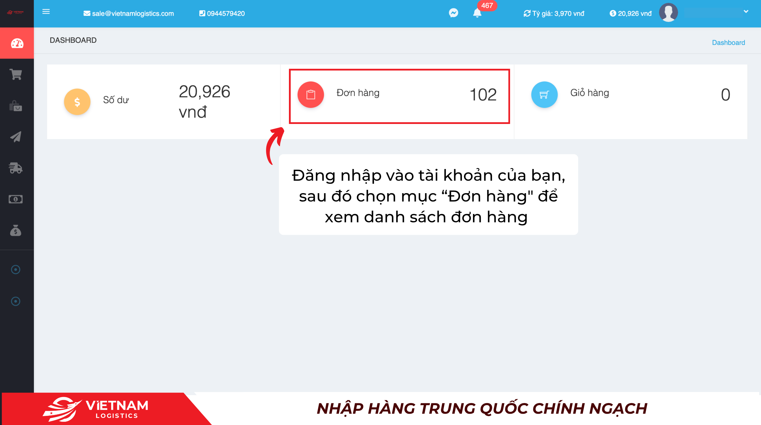 Bước 1: Đăng nhập tài khoản và chọn đơn hàng cần kiểm tra